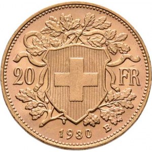 Švýcarsko, republika, 20 Frank 1930 B, Bern, KM.35.1 (Au900), 6.445g,