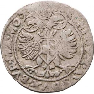 Maxmilian II., 1564 - 1576, Bílý groš (15)75, Jáchymov-Geitzköfler, MKČ.238,