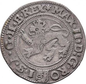 Maxmilian II., 1564 - 1576, Bílý groš (15)73, Č.Budějovice-Gebhart, J.12c,