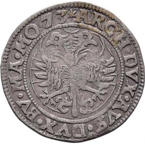 Maxmilian II., 1564 - 1576, Bílý groš (15)73, Č.Budějovice-Gebhart, J.12c,