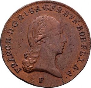 František II., 1792 - 1835, Cu 3 Krejcar 1801 F, Hall, 8.532g, nep.vada mater.,