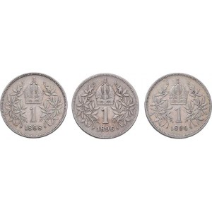 Korunová měna, údobí let 1892 - 1918, Koruna 1894, 1896, 1898, 4.944g, 4.903g, 4.938g,