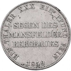 Prusko - král., Friedrich Wilhelm IV., 1840 - 1861, Tolar spolkový výtěžkový 1859 A, KM.472 (Ag900,