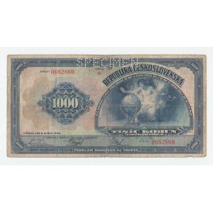 Československo - bankovky Národ. banky Československé, 1000 Koruna 1932, série B, BHK.26, He.26a.s1