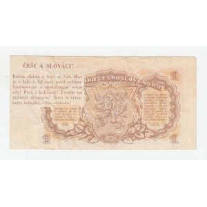 Československo - bankovky a státovky 1953, 1 Koruna 1953 - Hladová koruna - dar Sovět.svazu,