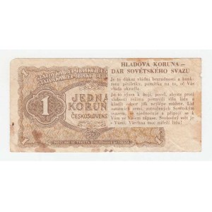 Československo - bankovky a státovky 1953, 1 Koruna 1953 - Hladová koruna - dar Sovět.svazu,