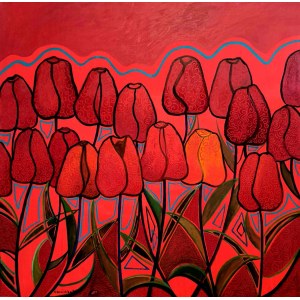 Krystyna Ruminkiewicz, Rote Tulpen, 2024