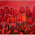 Krystyna Ruminkiewicz, Czerwone tulipany, 2024