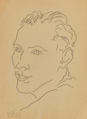 Władysław Strzemiński (1893 Mińsk Litewski - 1952 Łódź), Portret młodego mężczyzny, 1949