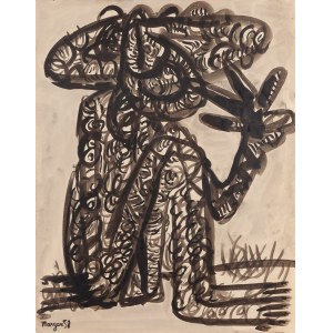 Pinchas Burstein Maryan (1927 Nowy Sacz - 1977 New York), Sitting figure, 1958