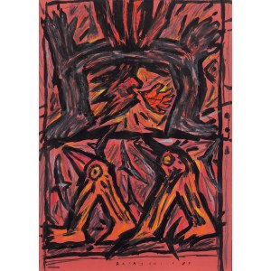 Slawomir Ratajski (b. 1955, Warsaw), Stepping Sorrowful Figures, 1987
