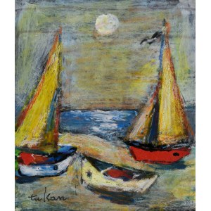 Eugeniusz TUKAN-WOLSKI (1928-2014), Boats on the shore