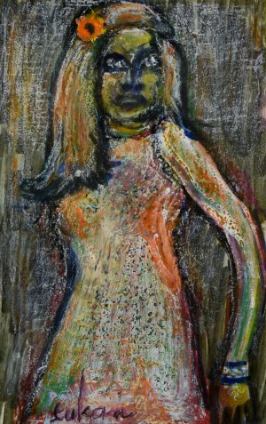 Eugeniusz TUKAN-WOLSKI (1928-2014), Portret kobiety w sukience