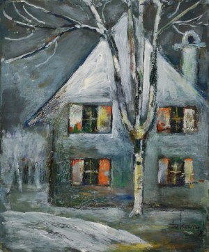Eugeniusz TUKAN-WOLSKI (1928-2014), Pejzaż zimowy z domem