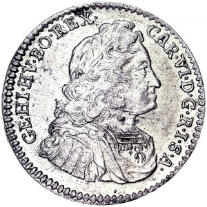 Charles VI, Holy Roman Emperor (1711-1740), VI Kreuzer 1738, Hall