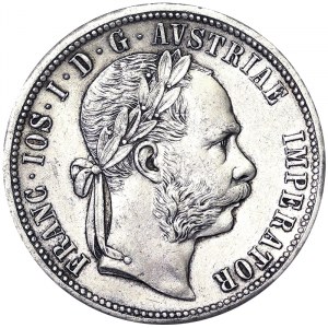 Franz Joseph I (1848-1916), 1 Gulden 1877, Vienna