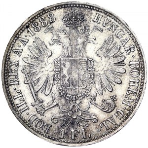 Franz Joseph I (1848-1916), 1 Gulden 1888, Vienna