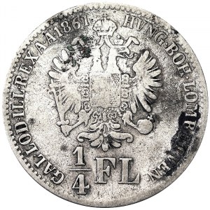 Franz Joseph I (1848-1916), 1/4 Gulden 1861, Kremnitz