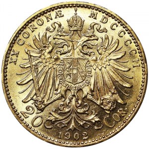 Franz Joseph I (1848-1916), 20 Corona 1902, Vienna