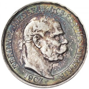 Franz Joseph I (1848-1916), 5 Korona 1907, Kremnitz