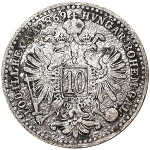 Franz Joseph I (1848-1916), 10 Kreuzer 1869, Vienna