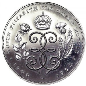 Elizabeth II (1952-2022), 5 Pounds 1990, London