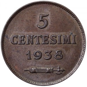 5 Centesimi 1938, Rome