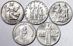 Switzerland lot.5 Francs silver
