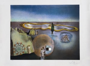 Salvador Dali ( 1904 - 1989 ), Paysage a la montre molle