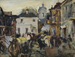 Marcin KITZ (1891-1943), Targ w miasteczku na Kresach