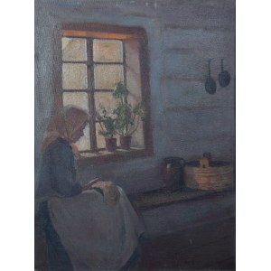 Bronislawa RYCHTER-JANOWSKA (1868-1953), Woman in a country cottage, ca. 1910