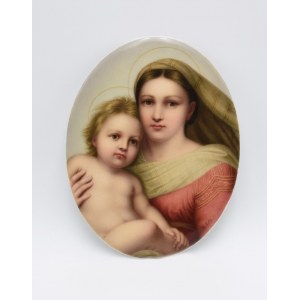 Plakieta porcelanowa - Madonna Sykstyńska