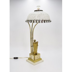 Franz Xaver BERGMANN (1861-1936), Electric desk lamp, with figure of a woman with an open robe