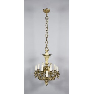 3-arm chandelier, 9 candles