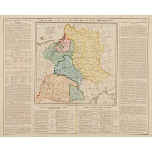 C. Gros, Mapa Poľska, Pruska a Uhorska s vyznačením miest...