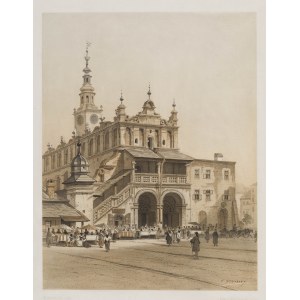 Francois Stroobant (1819 Brusel - 1916 Brusel), Pohled na Sukiennice v Krakově