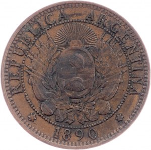 Argentina, 2 Centavos 1890, Buenos Aires