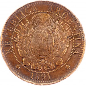 Argentina, 2 Centavos 1891, Buenos Aires