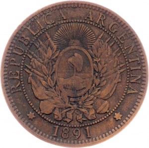 Argentina, 2 Centavos 1891, Buenos Aires