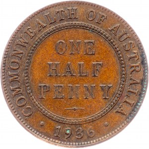 Australia, 1/2 Penny 1936, Melbourne