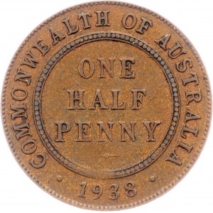 Australia, 1/2 Penny 1938, Melbourne