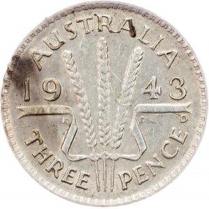 Australia, 3 Pence 1943, Denver