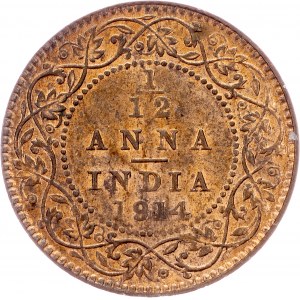 India britannica, 1/12 Anna 1914, Calcutta