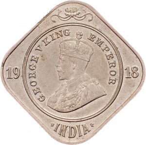 British India, 2 Annas 1918, Calcutta