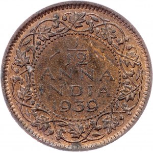 British India, 1/12 Anna 1939, Bombay