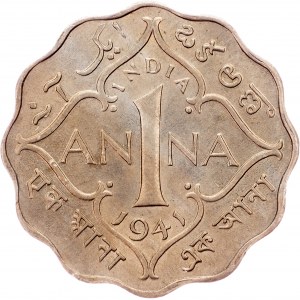 India britannica, 1 Anna 1941, Calcutta