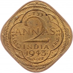 Inde britannique, 2 Annas 1943, Bombay