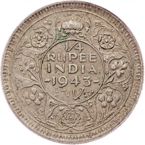 Inde britannique, 1/4 de roupie 1943, Lahore