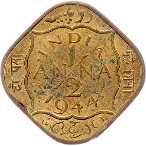 British India, 1/2 Anna 1944, Calcutta