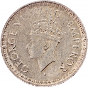 India britannica, 1/4 di rupia 1944, Lahore